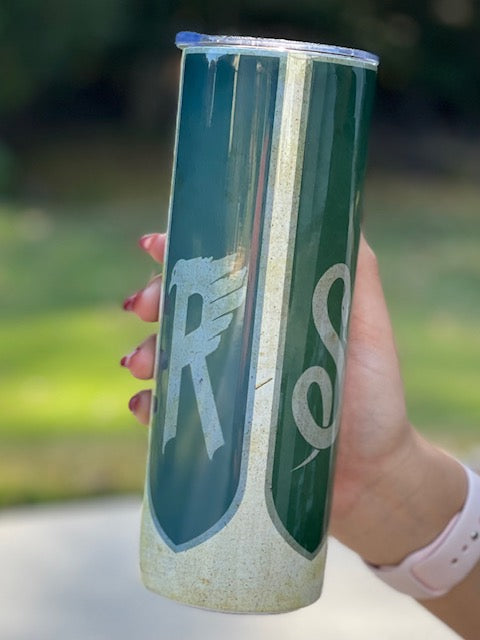 20oz Harry Potter House flags with the house initial tumbler. Ravenclaw, Slytherin, Hufflepuff, Gryffindor