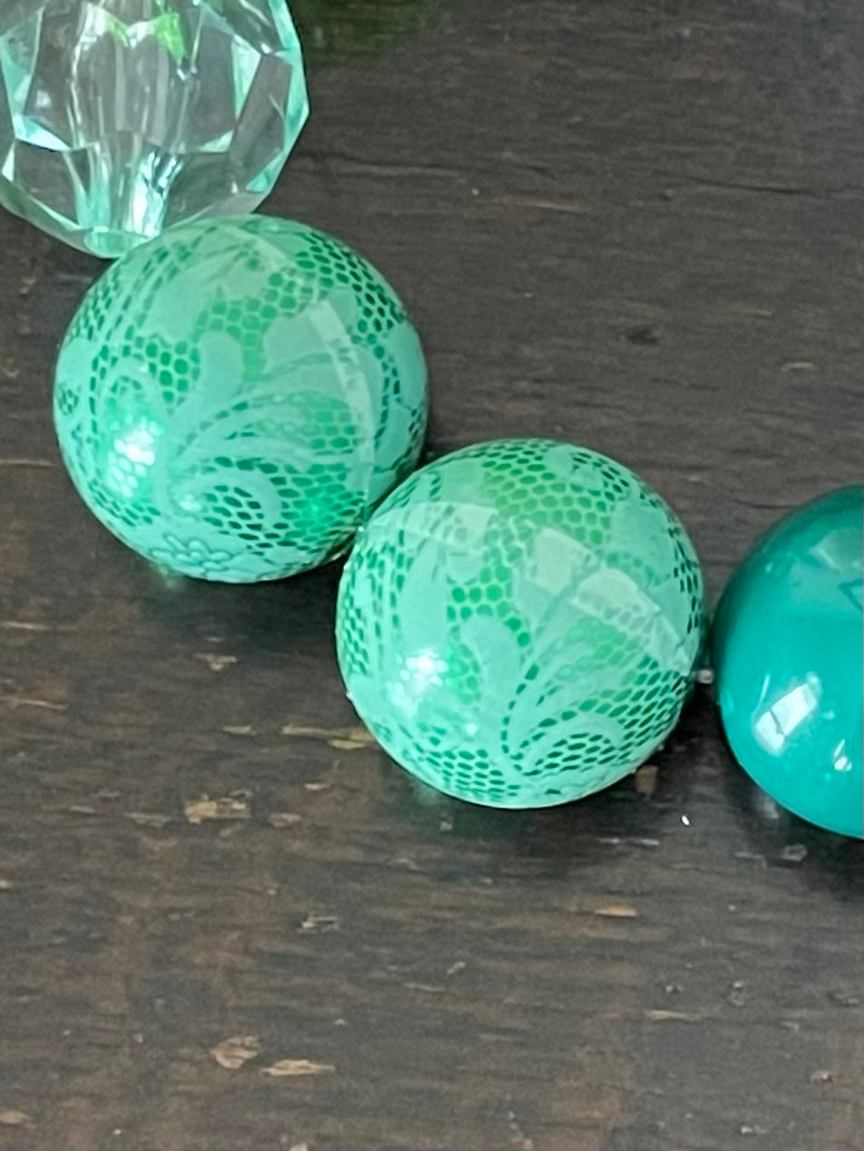 Keychain Beaded Bracelet Emerald Green