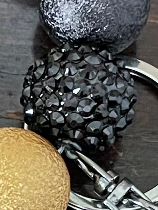 Keychain Beaded Bracelet Black and Gold New Orleans Saints