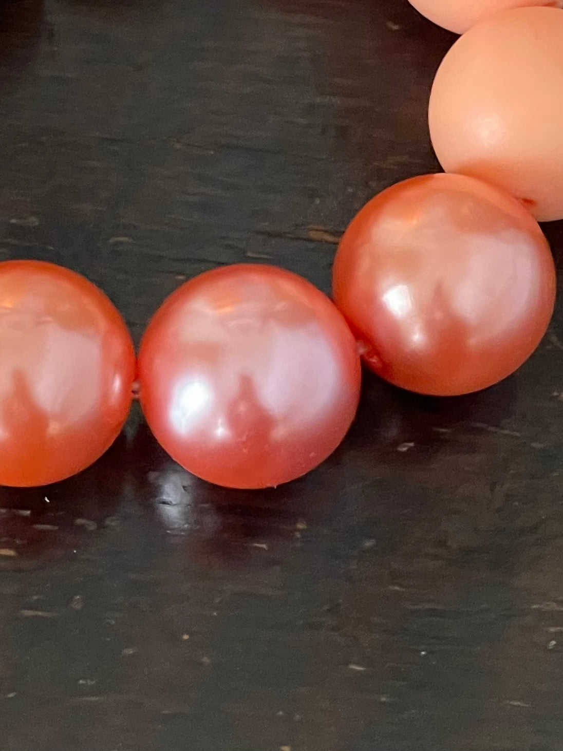 Keychain Beaded Bracelet Coral Peach Ombre