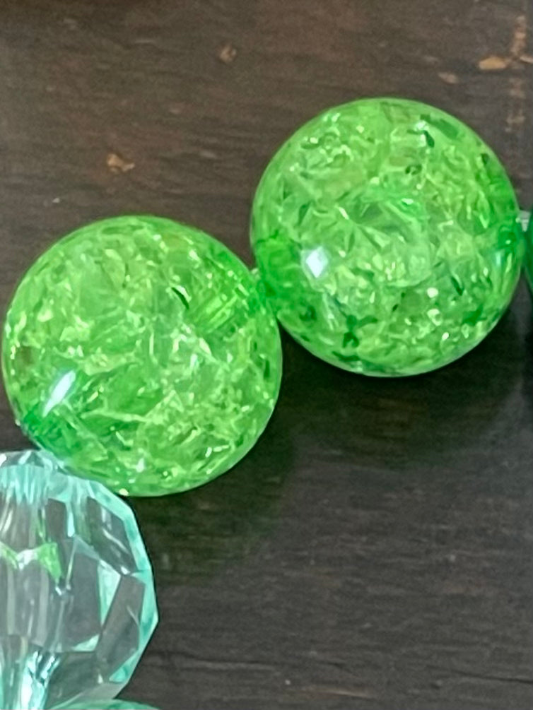 Keychain Beaded Bracelet Emerald Green