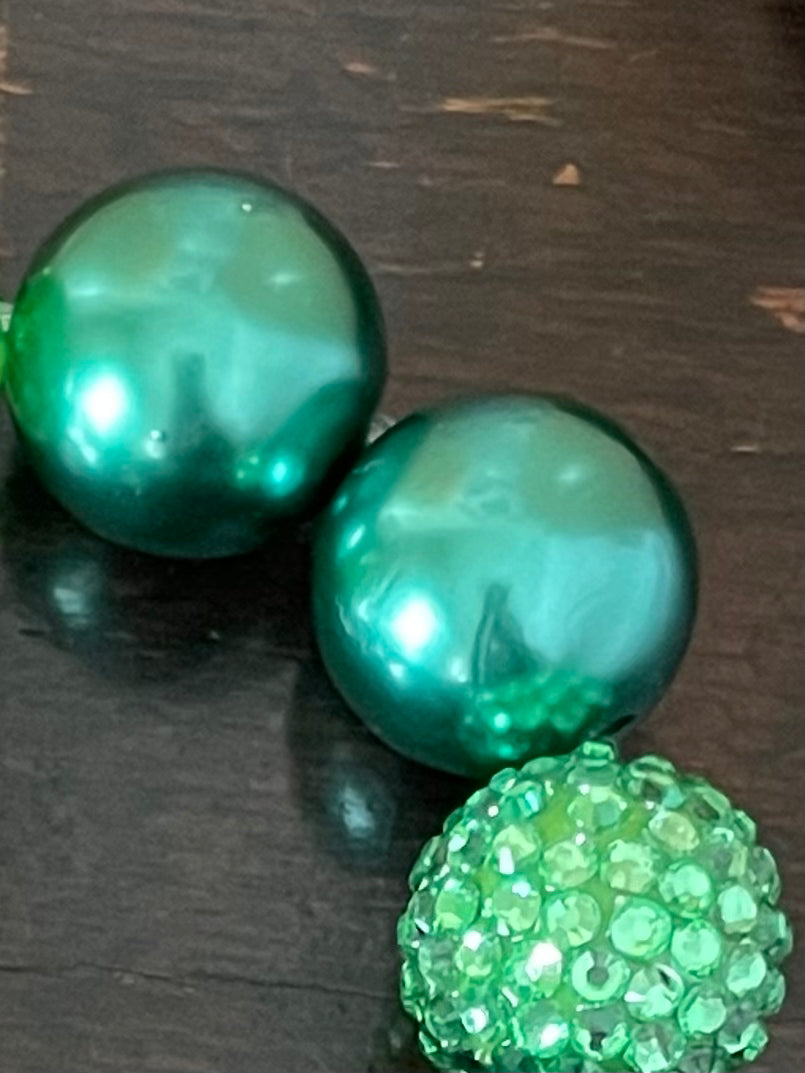 Keychain Beaded Bracelet Emerald Green