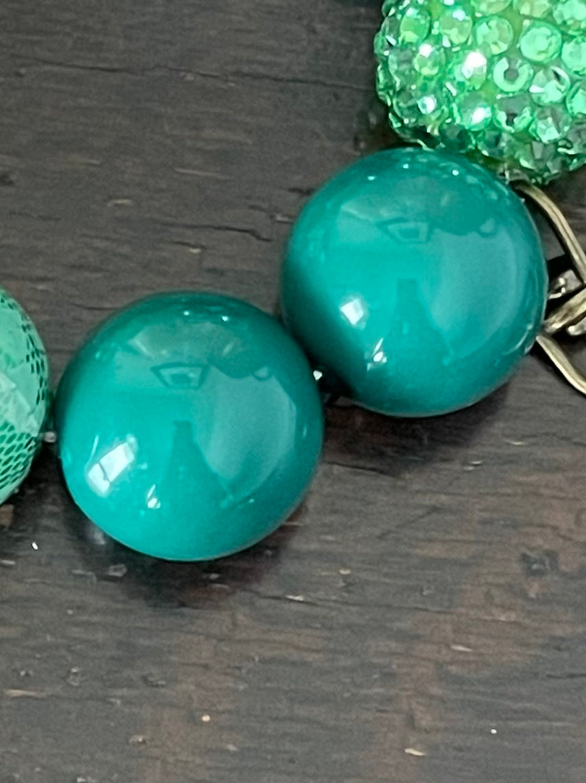 Keychain Beaded Bracelet Emerald Green